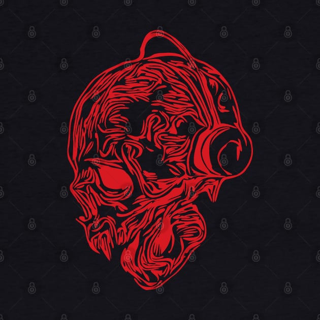 SKULL WITH HEADPHONES by LastViewGallery